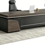 Bureau d'Angle Exécutif en L avec Rangement Intégré