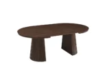 Table à Manger Extensible Ambre Ø120 cm – Effet Chêne & Pied Central Cannelé en MDF - Image 4