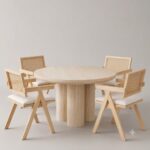 PACK 1 table MAYA + 4 chaises ROTINA BOIS
