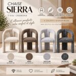 Chaise contemporaine Sierra en tissu Cremona